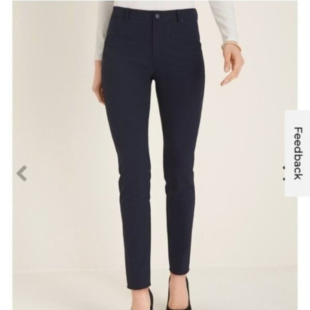 NWT Chico's Tech Stretch Slim Ankle Pants - Dark Navy Blue